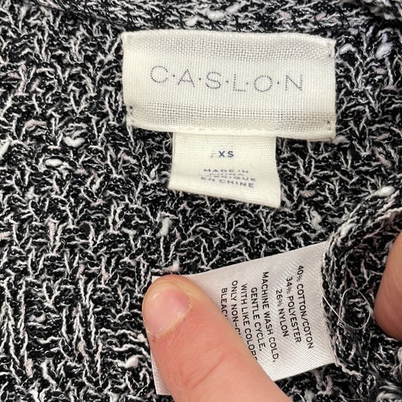 Caslon Cardigan Sweater Open Front Knit Gray Variegated Size X Small XS - Picture 12 of 16